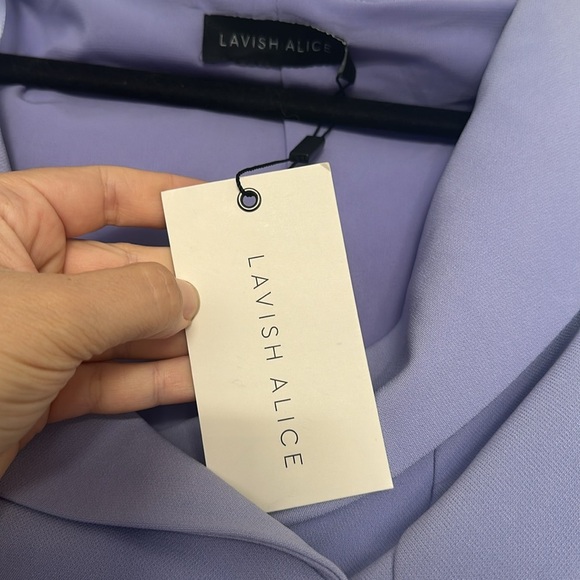 NWT ASOS Lavish Alice Bardot Double Breasted Tuxedo Jacket Lavender Lilac Sz 2 - Picture 5 of 9